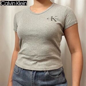 Calvin Klein Jeans Vintage Gray Cotton Short Sleeve T-Shirt Size Small
